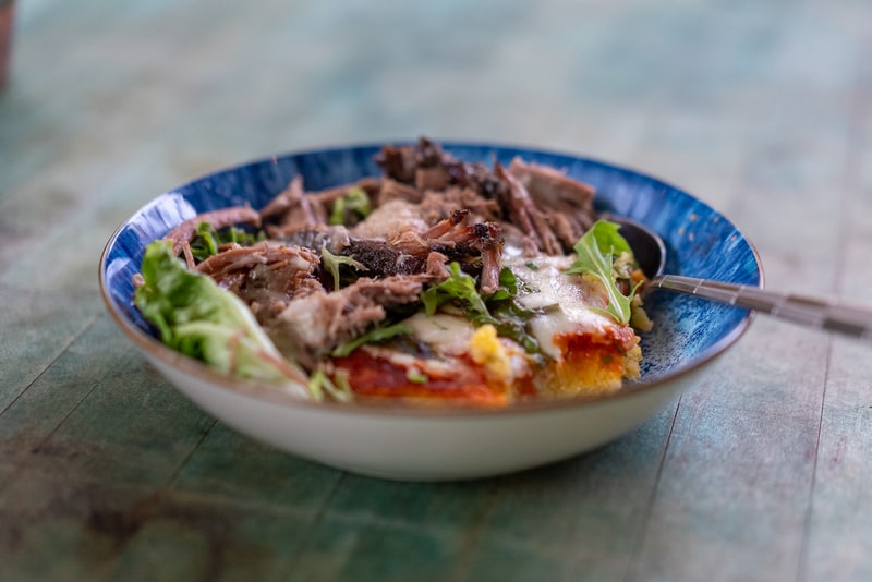 Colorful vegan main course